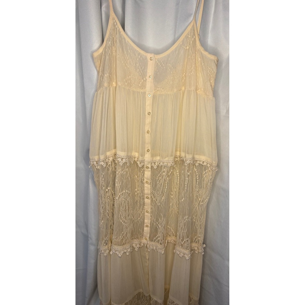 Coco & Jameson Sheer Lace Boho Cottagecore Duster Dress Festival - Picture 2 of 8